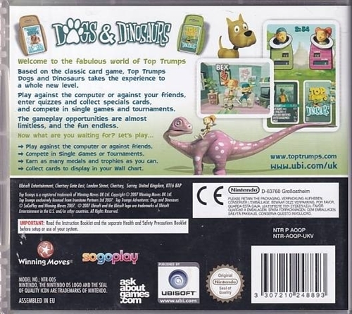 Top Trumps Dogs & Dinosaurs - Nintendo DS (B Grade) (Genbrug)
